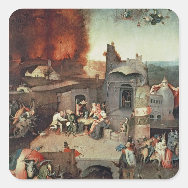 Temptation of Saint Anthony, c.1500 Square Sticker (Front)
