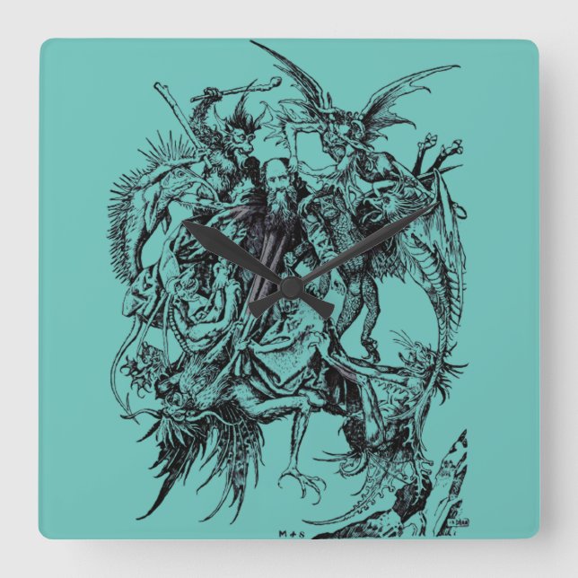 Temptation of Saint Anthony the Great Square Wall Clock (Front)