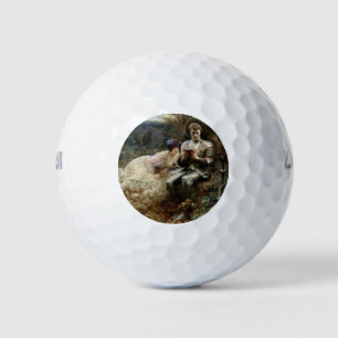 Temptation of Sir Percival (Medieval Knight) Golf Balls