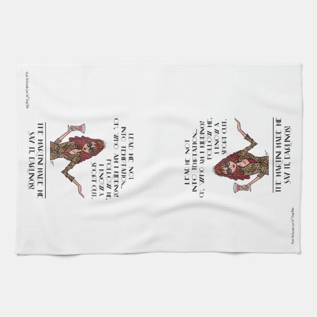 Temptation, Short Cut Kitchen Towel (Horizontal)