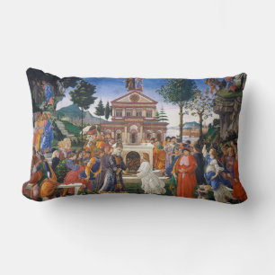 Temptations of Christ, Sandro Botticelli Throw Pil Lumbar Pillow