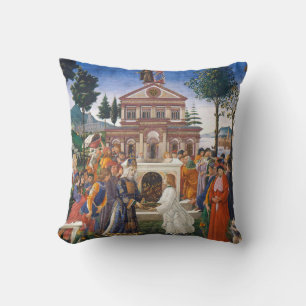 Temptations of Christ, Sandro Botticelli Throw Pillow