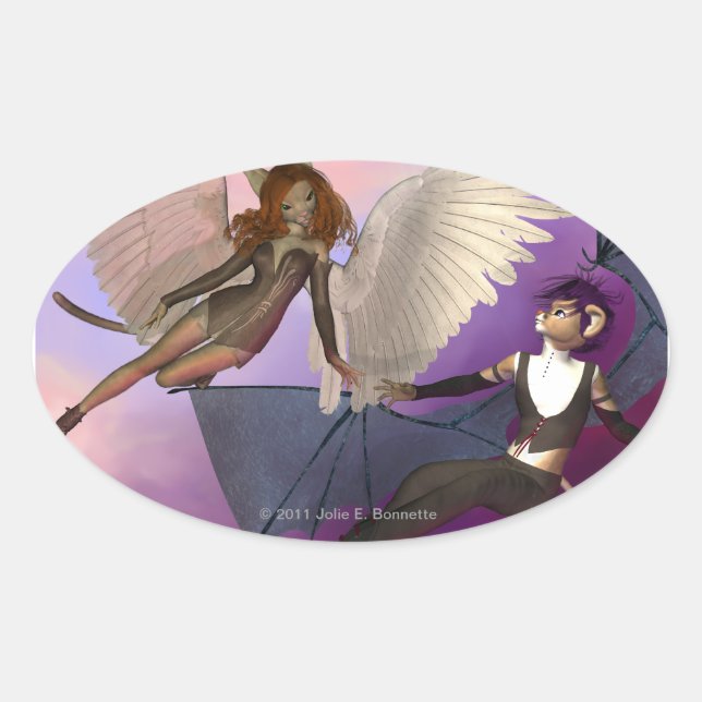 Tempted Oval Sticker (Front)