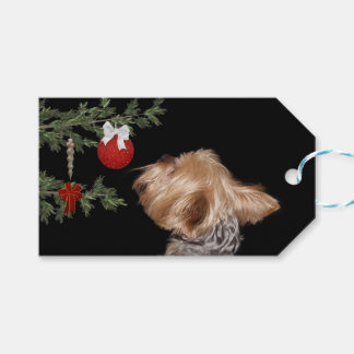Tempted Yorkie Christmas Gift Tags