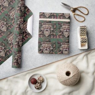 Tempting Hippie Santa Wrapping Paper
