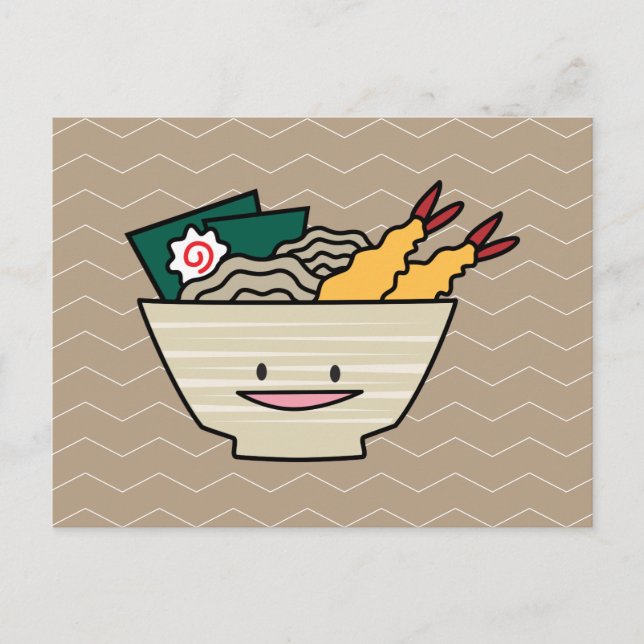 Tempura ramen bowl nori shrimp Japanese noodles Postcard (Front)