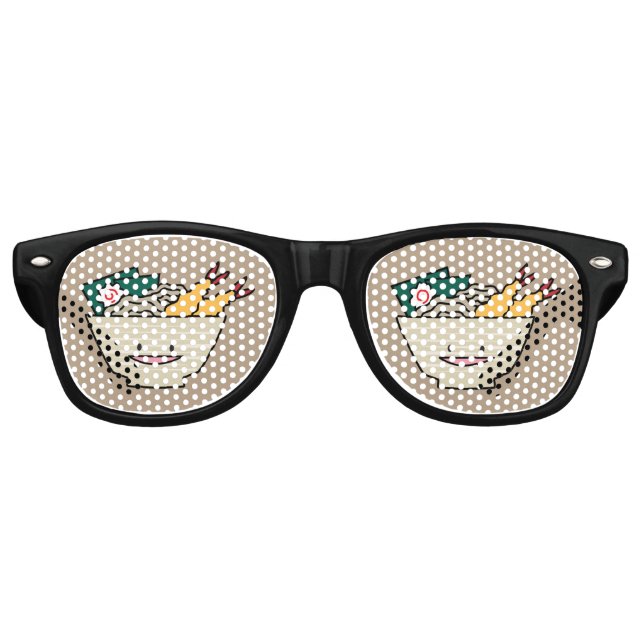 Tempura ramen bowl nori shrimp Japanese noodles Retro Sunglasses (Front)