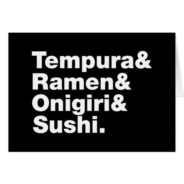Tempura & Ramen & Onigiri & Sushi. (Devant horizontal)