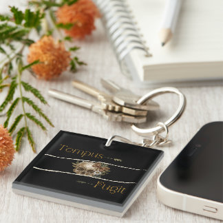 Tempus fugit keychain