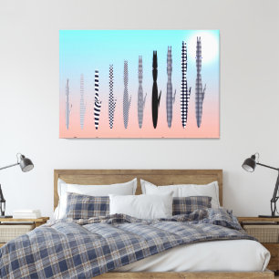 Ten Cat's Geometric Pattern  Canvas Print
