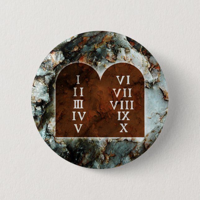 Ten Commandments 2 Inch Round Button (Front)