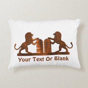Ten Commandments and Lions Accent Pillow