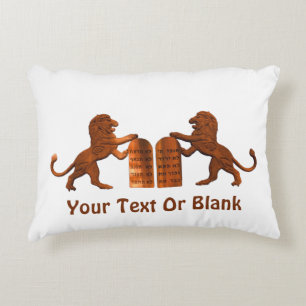 Ten Commandments and Lions Accent Pillow