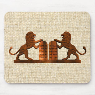 Ten Commandments and Lions Mouse Pad