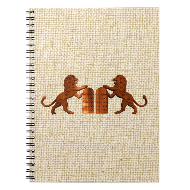 Ten Commandments and Lions Notebook (Front)