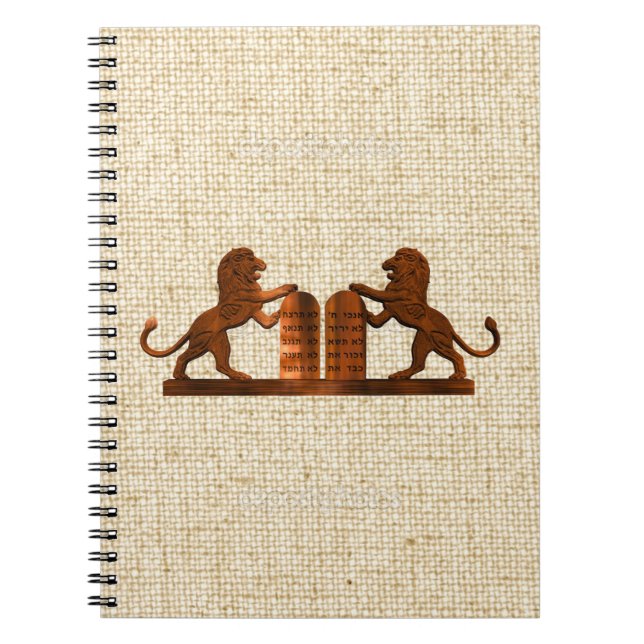 Ten Commandments and Lions Notebook (Front)