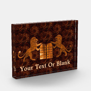 Ten Commandments and Lions Photo Block