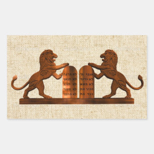 Ten Commandments and Lions Sticker