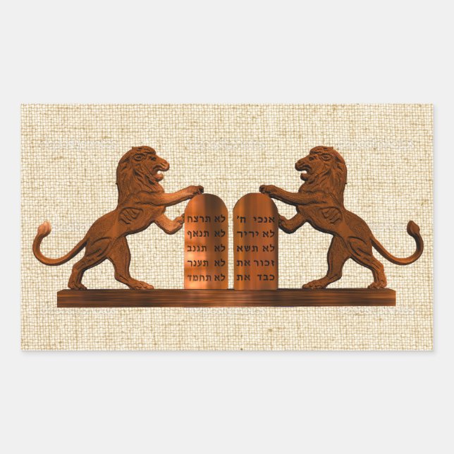 Ten Commandments and Lions Sticker (Front)