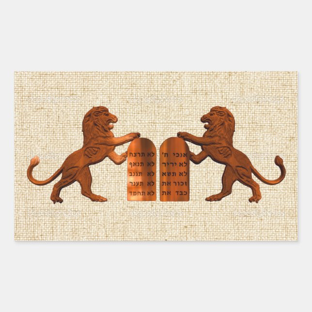 Ten Commandments and Lions Sticker (Front)