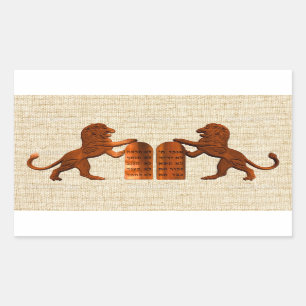 Ten Commandments and Lions Sticker