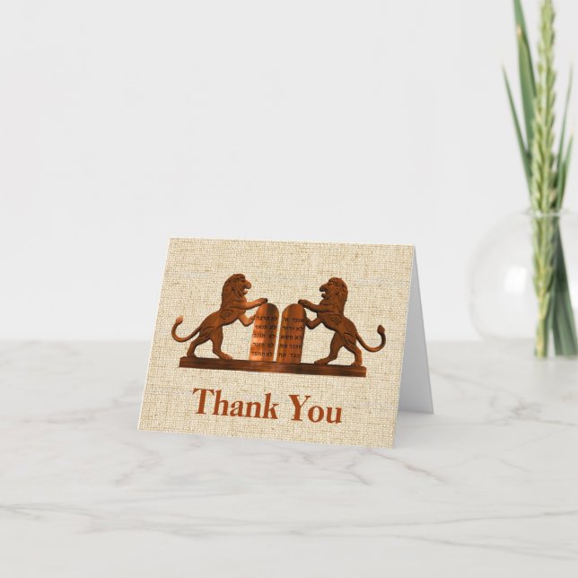Ten Commandments and Lions Thank You Card (Front)