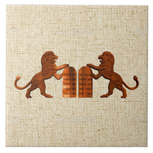 Ten Commandments and Lions Tile