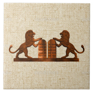 Ten Commandments and Lions Tile