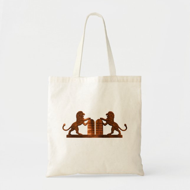 Ten Commandments and Lions Tote Bag (Front)