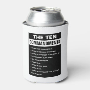 Ten Commandments Bible Verse Christian Religious Can Cooler