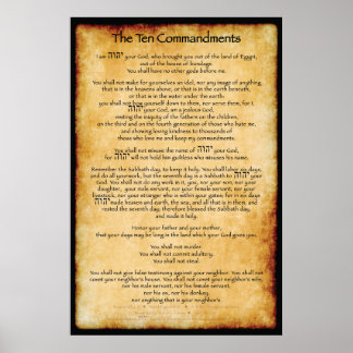 Ten Commandments Brown XL Poster