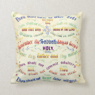 Ten Commandments Calligraphy 1889 Throw Pillow