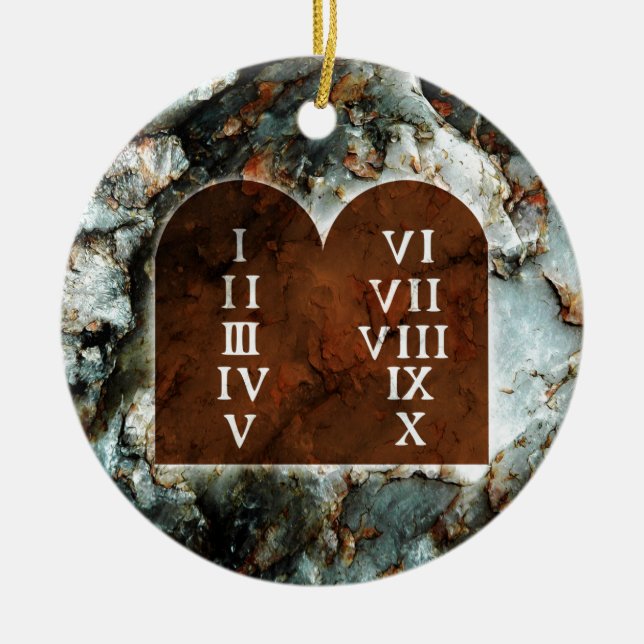 Ten Commandments Ceramic Ornament (Front)