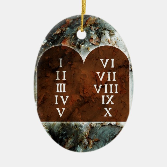 Ten Commandments Ceramic Ornament (Front)