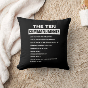 Ten Commandments Christian Religious Bible Verse Throw Pillow