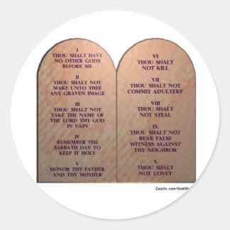 Ten Commandments Classic Round Sticker
