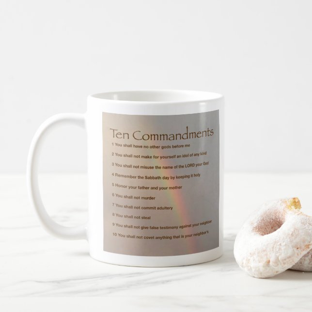 Ten Commandments Coffee Mug (With Donut)