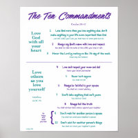 Ten Commandments for Kids--Purple/Teal 2
