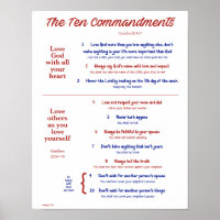Ten Commandments for Kids--Red/Navy