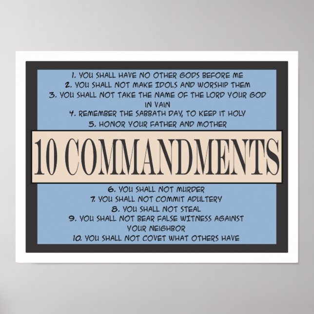 Ten Commandments of the Bible Poster (Front)
