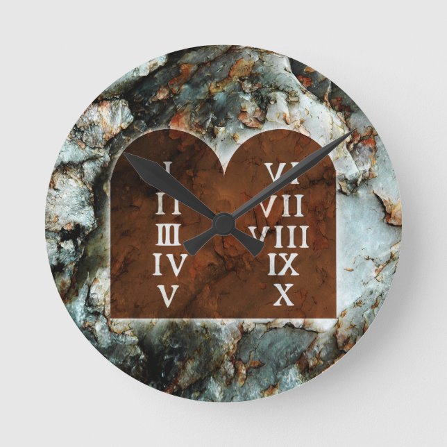 Ten Commandments Round Clock (Front)