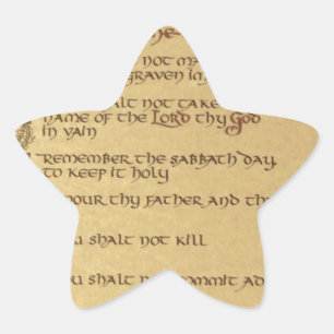ten commandments star sticker