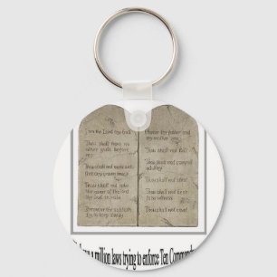 Ten Commandments with Quote Keychain
