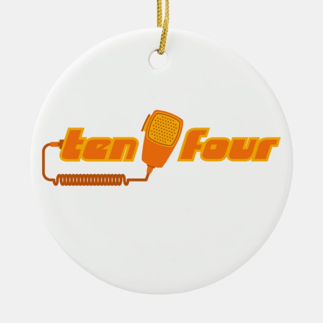 Ten-Four Retro CB Radio Ornament (light) (Front)