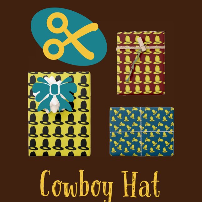 Ten Gallon Cowboy Hats Wrapping Paper Sheet (Creator Uploaded)