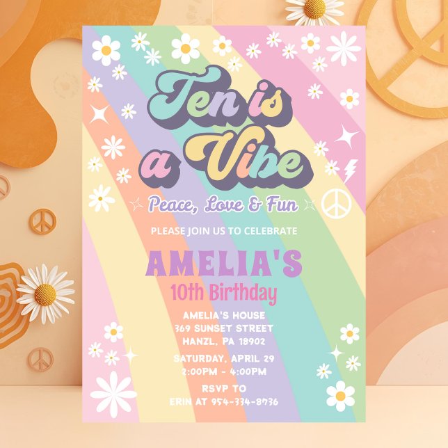 Ten is a vibe birthday invitation (Creator Uploaded)