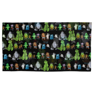 Ten Little Monsters Pillow Case(Black) Pillowcase