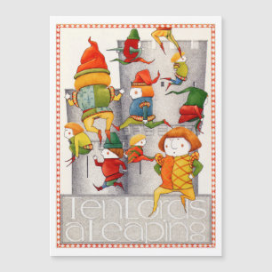TEN LORDS A LEAPING 5x7 Magnetic Card