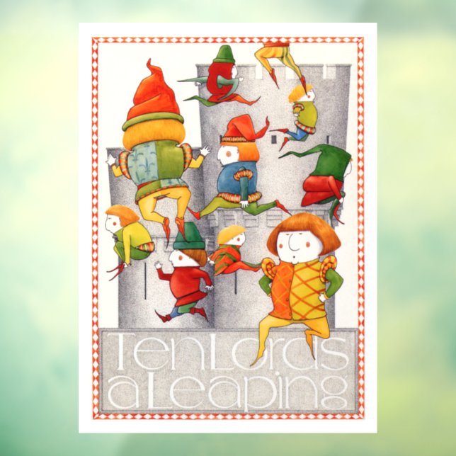 TEN LORDS A LEAPING 8x11 Window Cling (Sheet 3)