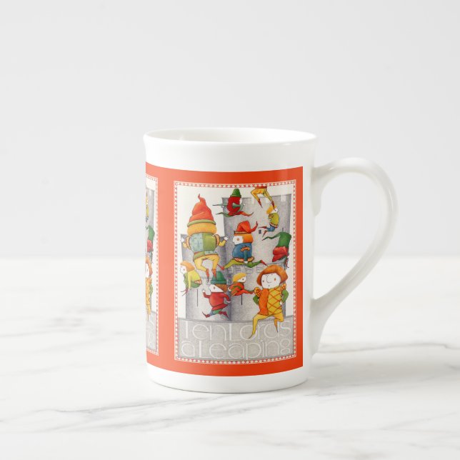 TEN LORDS A LEAPING Bone China Mug - Red (Right)